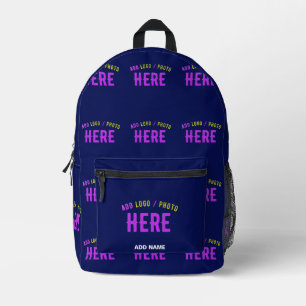 MODERNER STILVOLLER KUSTOM NAVY BLAUE VERIFIED MAR BEDRUCKTER RUCKSACK