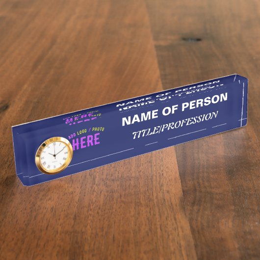 MODERNER STILVOLLER KUSTOM NAVY BLAUE VERIFIED MAR NAMENSPLAKETTE (Seite)