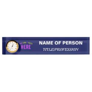 MODERNER STILVOLLER KUSTOM NAVY BLAUE VERIFIED MAR NAMENSPLAKETTE