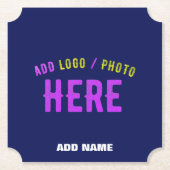 MODERNER STILVOLLER KUSTOM NAVY BLAUE VERIFIED MAR UNTERSETZER (Vorderseite)