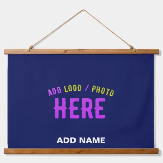 MODERNER STILVOLLER KUSTOM NAVY BLAUE VERIFIED MAR WANDTEPPICH MIT HOLZRAHMEN (Vorne)