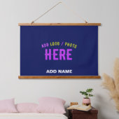 MODERNER STILVOLLER KUSTOM NAVY BLAUE VERIFIED MAR WANDTEPPICH MIT HOLZRAHMEN (Schlafzimmer)