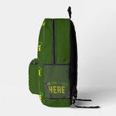 MODERNER STILVOLLER KUSTOM-WALD GRÜNE ÜBERPRÜFTE M BEDRUCKTER RUCKSACK (Rechts)