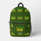 MODERNER STILVOLLER KUSTOM-WALD GRÜNE ÜBERPRÜFTE M BEDRUCKTER RUCKSACK (Vorderseite)