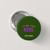 MODERNER STILVOLLER KUSTOM-WALD GRÜNE ÜBERPRÜFTE M BUTTON (Vorne & Hinten)