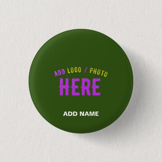 MODERNER STILVOLLER KUSTOM-WALD GRÜNE ÜBERPRÜFTE M BUTTON (Vorderseite)