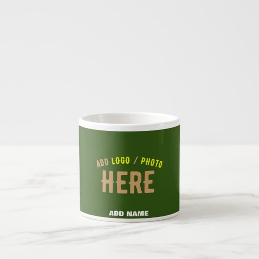 MODERNER STILVOLLER KUSTOM-WALD GRÜNE ÜBERPRÜFTE M ESPRESSOTASSE (Vorderseite)