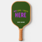 MODERNER STILVOLLER KUSTOM-WALD GRÜNE ÜBERPRÜFTE M PICKLEBALL SCHLÄGER (Rückseite)
