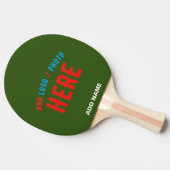 MODERNER STILVOLLER KUSTOM-WALD GRÜNE ÜBERPRÜFTE M TISCHTENNIS SCHLÄGER (Seitenansicht)