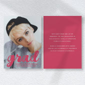 Moderner, stilvoller Magenta Foto Abschluss Ankündigung