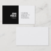 Moderner stilvoller Minimalistischer Black&White Visitenkarte (Vorne/Hinten)