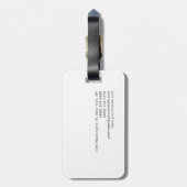 Moderner, stilvoller Monogram Blue White Friseur Gepäckanhänger (Rückseite vertikal)