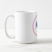 Moderner, stilvoller Monogram Blue White Friseur Kaffeetasse (Links)