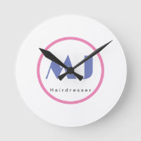 Moderner, stilvoller Monogram Blue White Friseur