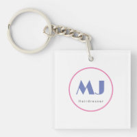 Moderner, stilvoller Monogram Blue White Friseur