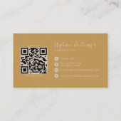 Moderner, stilvoller Monogram QR Code Minimal Gold Visitenkarte (Rückseite)