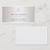 Moderner, stilvoller Monogram Sleek Design Salon S Visitenkarte (Vorne/Hinten)