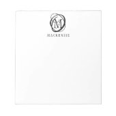 Moderner, stilvoller Name für das Monogramm Notizblock (Vorderseite)