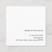 Moderner, stilvoller Pastel Hair Button Salon Quadratische Visitenkarte (Rückseite)