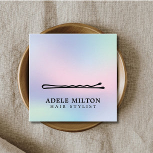 Moderner, stilvoller Pastel Hair Button Salon Quadratische Visitenkarte