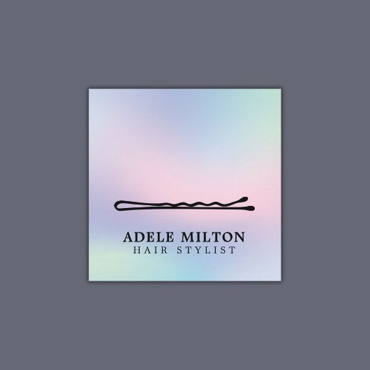 Moderner, stilvoller Pastel Hair Button Salon Quadratische Visitenkarte