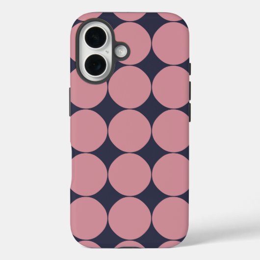 Moderner, stilvoller Pink Polka Dot Case-Mate iPhone Hülle (Rückseite)