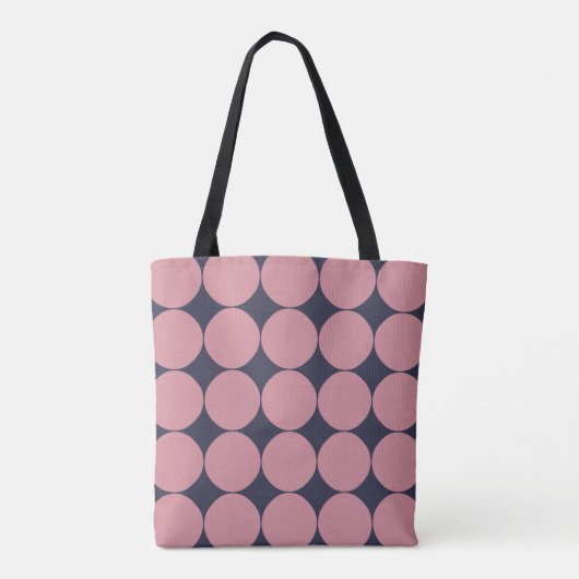 Moderner, stilvoller Pink Polka Dot Tasche (Rückseite)