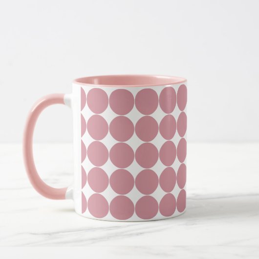 Moderner, stilvoller Pink Polka Dot Tasse (Links)