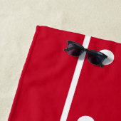 Moderner, stilvoller Preppy Red & White Polka Dot Strandtuch (Beispiel)