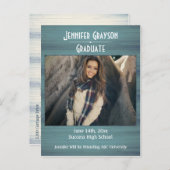 Moderner, stilvoller rustikaler Foto Abschluss Ankündigungspostkarte (Vorne/Hinten)