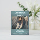 Moderner, stilvoller rustikaler Foto Abschluss Ankündigungspostkarte (Stehend Vorderseite)