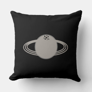 Moderner stilvoller Saturn auf Schwarz Kissen