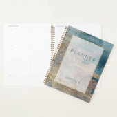 Moderner Strand Abstrakt Aquamarin & Gold Planer (Anzeige)