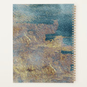 Moderner Strand Abstrakt Aquamarin & Gold Planer (Rückseite)