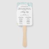 Moderner STRAND | Aquamarines Hochzeitsprogramm Ha Fächer (Rückseite)