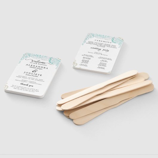 Moderner STRAND | Aquamarines Hochzeitsprogramm Ha Fächer (Non-assembled)