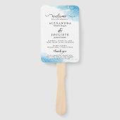 Moderner STRAND | Aquamarines Hochzeitsprogramm Ha Fächer (Vorderseite)