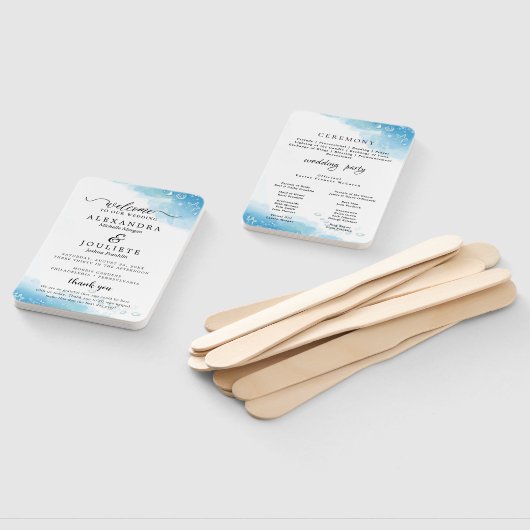 Moderner STRAND | Aquamarines Hochzeitsprogramm Ha Fächer (Non-assembled)