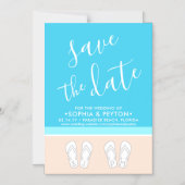 Moderner Strand Einfache einzigartige Hochzeit ret Magneteinladung (Vorderseite)