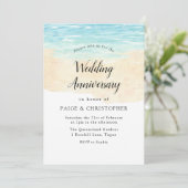 Moderner Strand für Hochzeitsfeiern Einladung (Stehend Vorderseite)