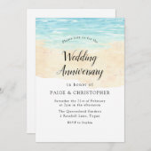 Moderner Strand für Hochzeitsfeiern Einladung (Vorne/Hinten)