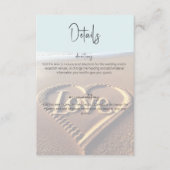 Moderner Strand mit Details zum Herzschrittweiser  Begleitkarte (Vorderseite)