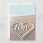 Moderner Strand mit Heart Vellum Style Wedding Einladung (Rückseite)