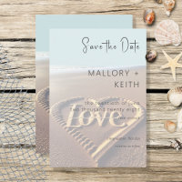Moderner Strand mit Heart Vellum Style Wedding