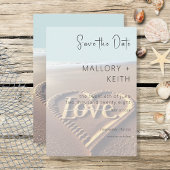 Moderner Strand mit Heart Vellum Style Wedding Save The Date