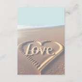 Moderner Strand mit Herz-Vellum Hochzeitsempfang Begleitkarte (Rückseite)