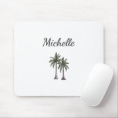Moderner Strand mit tropischen Palmen Personalisie Mousepad (Mit Mouse)