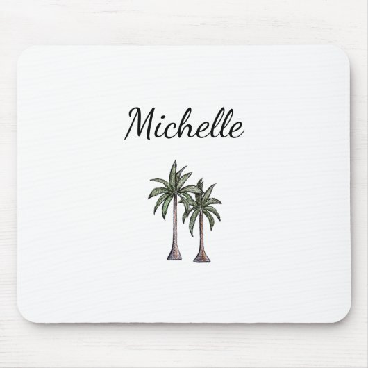 Moderner Strand mit tropischen Palmen Personalisie Mousepad (Vorne)