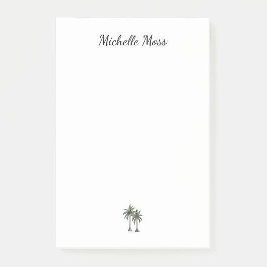 Moderner Strand Tropical Palm Trees Beach Elegante Post-it Klebezettel (Vorderseite)
