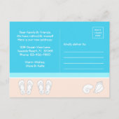 Moderner Strand und Niedliche Flip Flops - Neue Ad Ankündigungspostkarte (Rückseite)